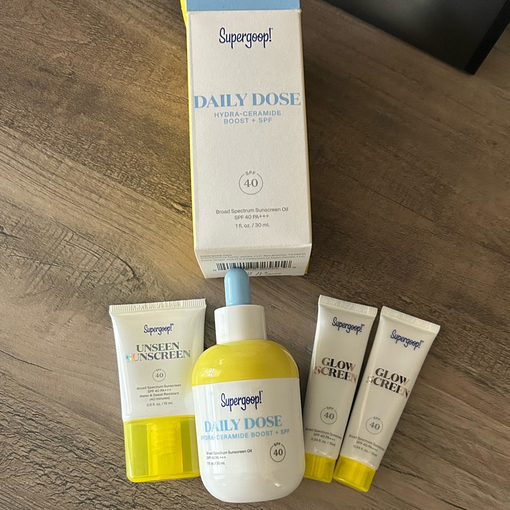Supergoop Glowscreen Primer,Unseen Sunscreen SPF40 Dose Hydra-Ceramide Boost Oil